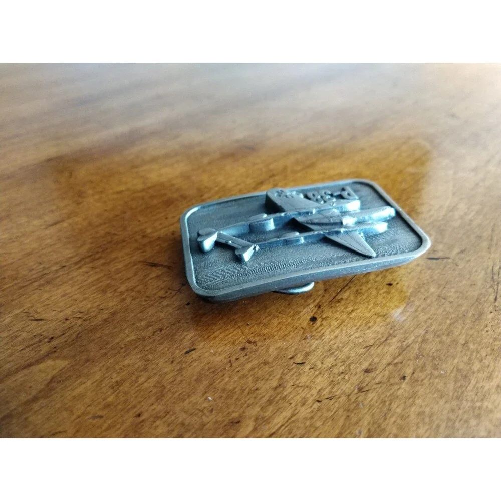 Vtg 1981 P-38 Lockheed Lightning WW2 Fight Plane The Belt Buckle Connection Belt